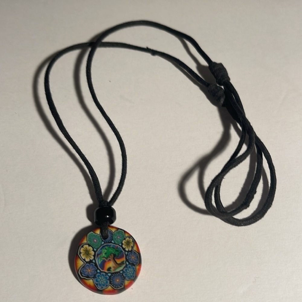 Polymer Pendent Leather Necklace - Picture 3 of 4